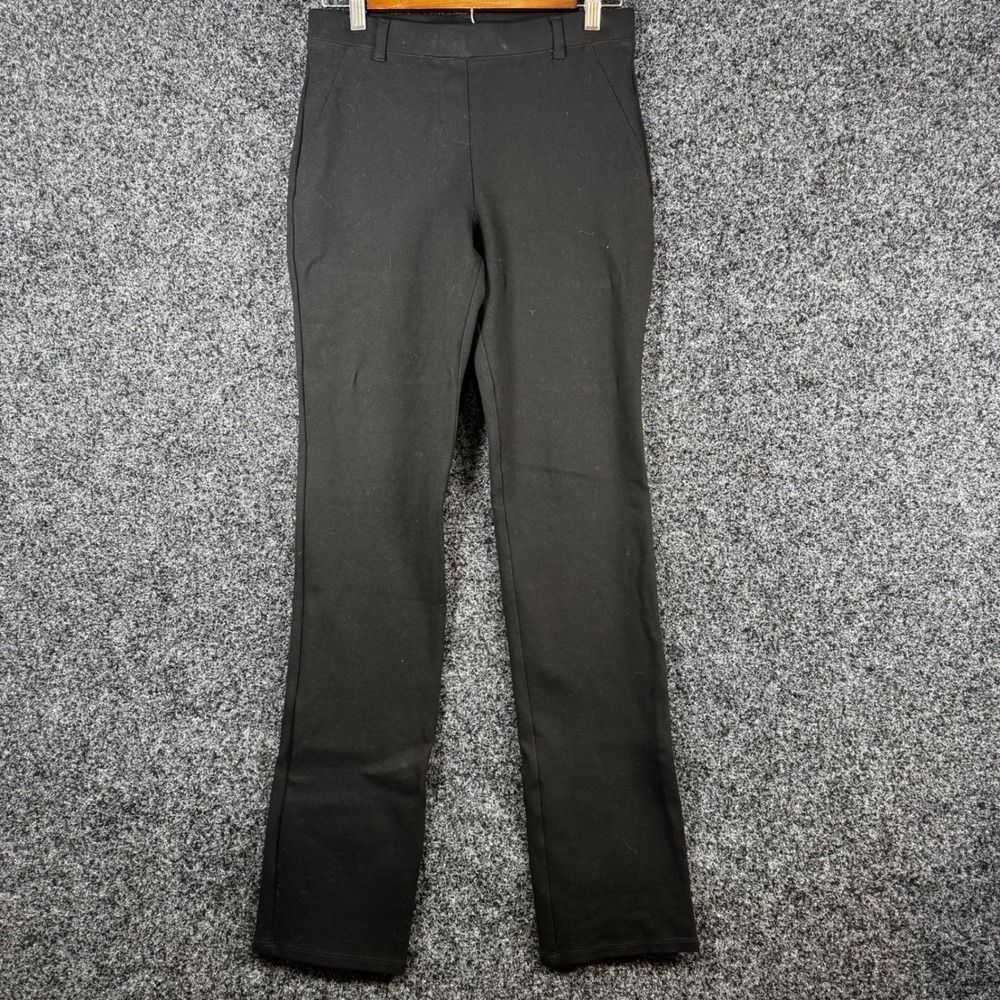Quince Ultra-Stretch Ponte Straight Leg Pants Black Small High Rise Workwear